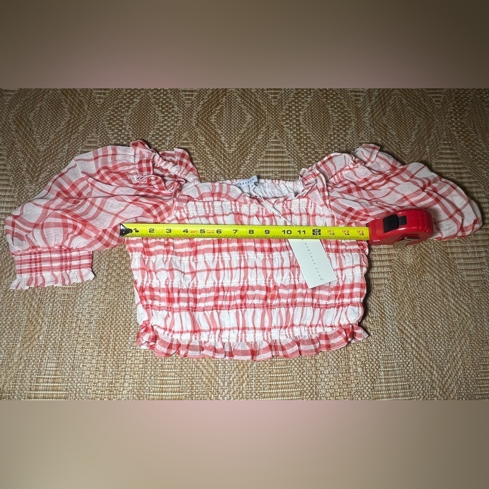 Endless Rose Women's Red/White Gingham Smocked Top, Size S, Brand New, NWT - Picture 7 of 11